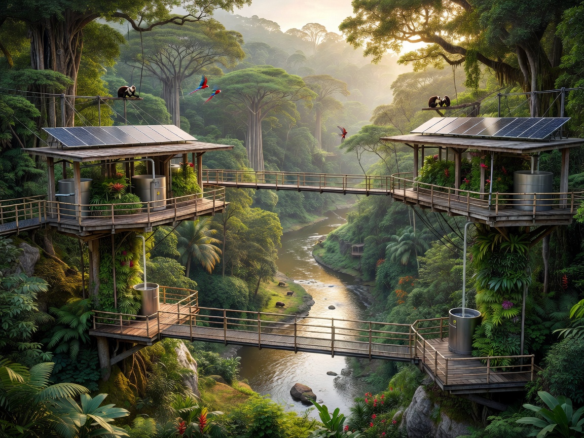 Panoramic observation decks in a tropical valley focusing on eco conservation